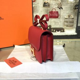 Replica Hermes Red Constance Mini 18 Gold Hardware Bag