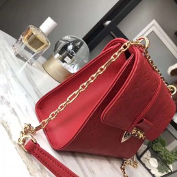 Replica Louis Vuitton Red Embossed Monogram Chain Louise GM