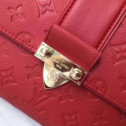 Replica Louis Vuitton Red Embossed Monogram Chain Louise GM
