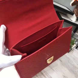 Replica Louis Vuitton Red Embossed Monogram Chain Louise GM