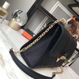 Replica Louis Vuitton Black Embossed Monogram Chain Louise GM