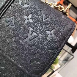 Replica Louis Vuitton Black Embossed Monogram Chain Louise GM