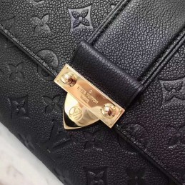 Replica Louis Vuitton Black Embossed Monogram Chain Louise GM