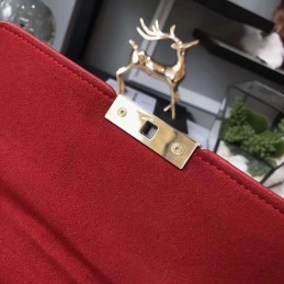 Replica Louis Vuitton Bright Red Textured Chain Louise GM