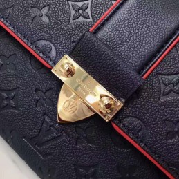 Replica Louis Vuitton Bright Red Textured Chain Louise GM