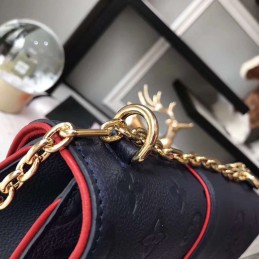 Replica Louis Vuitton Bright Red Textured Chain Louise GM
