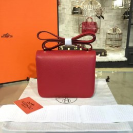 Replica Hermes Red Constance Mini 18 Gold Hardware Bag