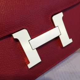 Replica Hermes Red Constance Mini 18 Gold Hardware Bag