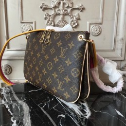 Replica Louis Vuitton Brown Monogram Beige Trim Lorette Bag