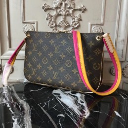 Replica Louis Vuitton Brown Monogram Beige Trim Lorette Bag