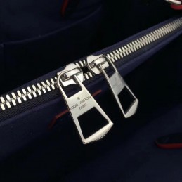 Replica Louis Vuitton Navy Blue Red Trim Twist Tote