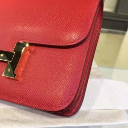 Replica Hermes Red Constance Mini 18 Gold Hardware Bag