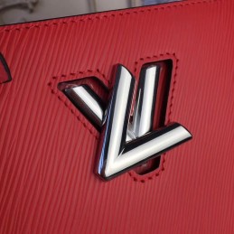 Replica Louis Vuitton Bright Red Textured Twist Tote