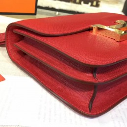 Replica Hermes Red Constance Mini 18 Gold Hardware Bag