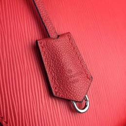 Replica Louis Vuitton Bright Red Textured Twist Tote