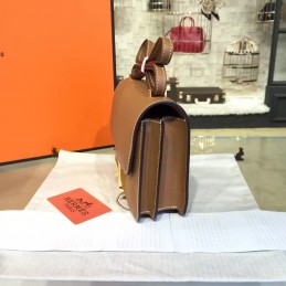 Replica Hermes Taupe Constance Mini 18 Gold Hardware Bag