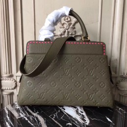 Replica Louis Vuitton Olive Green Embossed Monogram Vosges MM