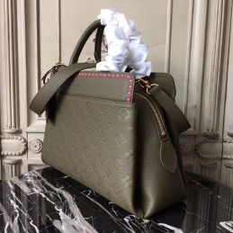 Replica Louis Vuitton Olive Green Embossed Monogram Vosges MM