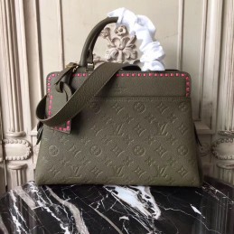 Replica Louis Vuitton Olive Green Embossed Monogram Vosges MM