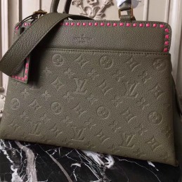 Replica Louis Vuitton Olive Green Embossed Monogram Vosges MM