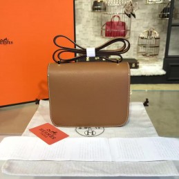 Replica Hermes Taupe Constance Mini 18 Gold Hardware Bag