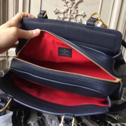 Replica Louis Vuitton Navy Blue Embossed Monogram Vosges MM