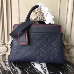 Replica Louis Vuitton Navy Blue Embossed Monogram Vosges MM