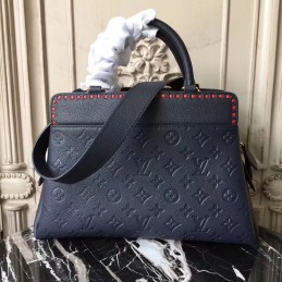 Replica Louis Vuitton Navy Blue Embossed Monogram Vosges MM