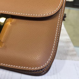 Replica Hermes Taupe Constance Mini 18 Gold Hardware Bag
