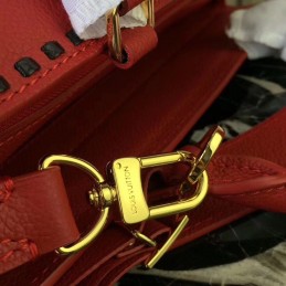 Replica Louis Vuitton Red Embossed Monogram Gold Hardware Vosges MM