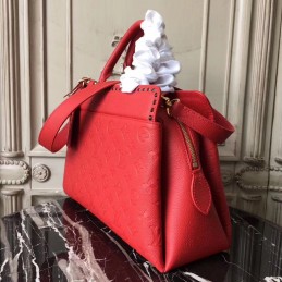 Replica Louis Vuitton Red Embossed Monogram Gold Hardware Vosges MM