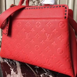 Replica Louis Vuitton Red Embossed Monogram Gold Hardware Vosges MM