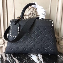 Replica Louis Vuitton Black Embossed Monogram Vosges MM