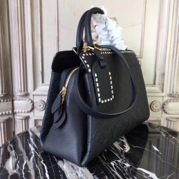 Replica Louis Vuitton Black Embossed Monogram Vosges MM