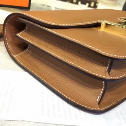 Replica Hermes Taupe Constance Mini 18 Gold Hardware Bag