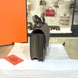 Replica Hermes Gray Constance Mini 18 Palladium Hardware Bag