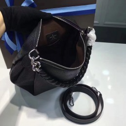 Replica Louis Vuitton Black Textured Babylone Chain BB