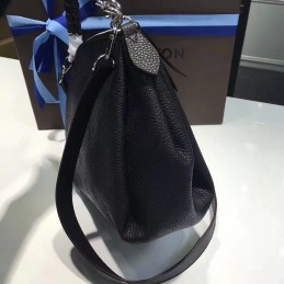 Replica Louis Vuitton Black Textured Babylone Chain BB