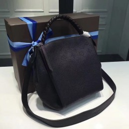 Replica Louis Vuitton Black Textured Babylone Chain BB