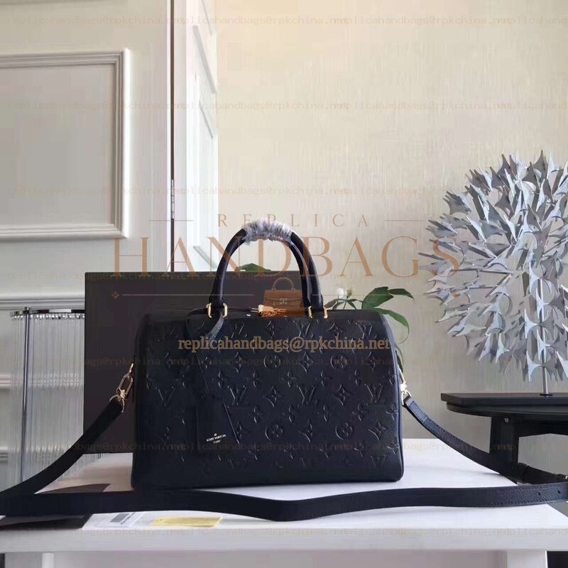 Replica Louis Vuitton Black Embossed Monogram Speedy 30 - Style 2