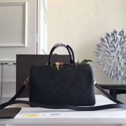 Replica Louis Vuitton Black Embossed Monogram Speedy 30 - Style 2