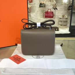 Replica Hermes Gray Constance Mini 18 Palladium Hardware Bag