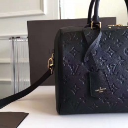 Replica Louis Vuitton Black Embossed Monogram Speedy 30 - Style 2