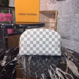 Replica Louis Vuitton White Damier Azur Cosmetic Pouch