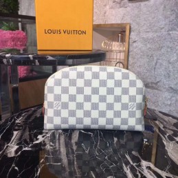 Replica Louis Vuitton White Damier Azur Cosmetic Pouch