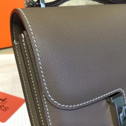 Replica Hermes Gray Constance Mini 18 Palladium Hardware Bag