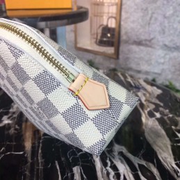 Replica Louis Vuitton White Damier Azur Cosmetic Pouch