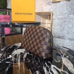 Replica Louis Vuitton Brown Damier Ebene Cosmetic Pouch GM