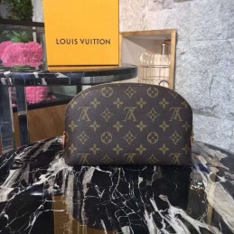 Replica Louis Vuitton Brown Monogram Red Interior Cosmetic Pouch GM