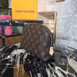 Replica Louis Vuitton Brown Monogram Red Interior Cosmetic Pouch GM